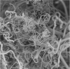 Researchers are generating carbon nanofibers (above) from CO2 , removing a greenhouse gas from the air to make products. (credit: Stuart Licht, Ph.D)