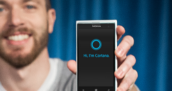 Microsoft Windows Phone with Cortana screen